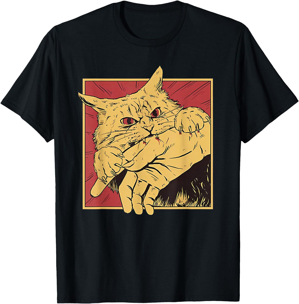 Authentic Cat Bite Anime T-Shirt - Fun Novelty Design Unisex - T-Shirt, Sweatshirt, Hoodie