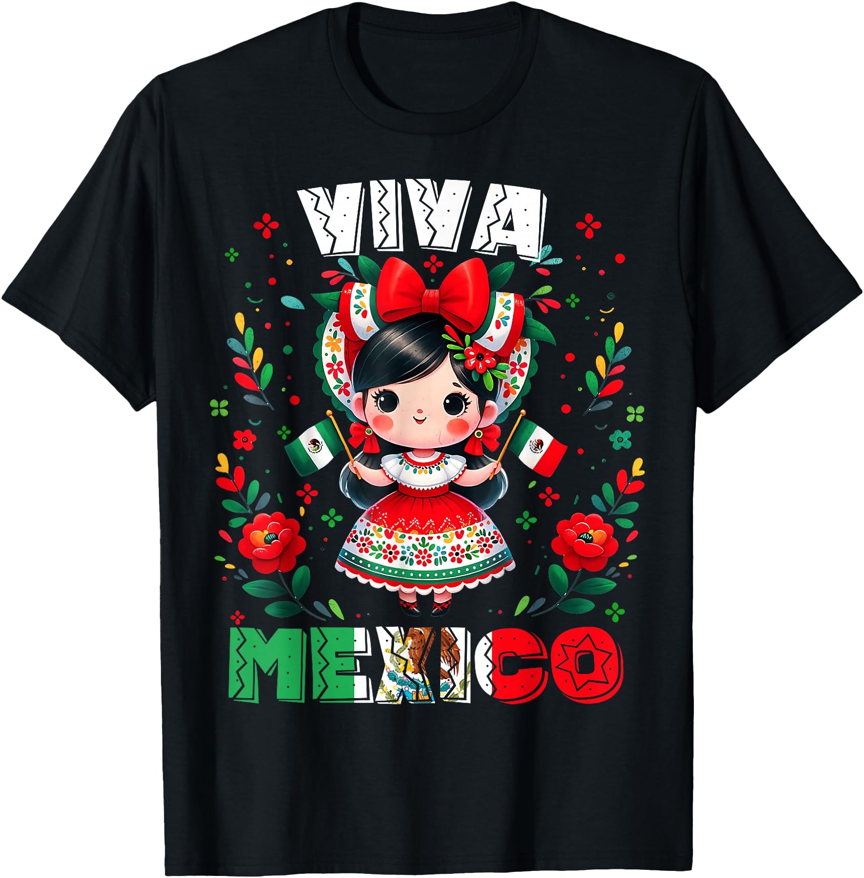 Handcrafted Viva Mexico Mexican Flag Hoodie - Graphic Print Men Women - T-Shirt, Sweatshirt, Hoodie