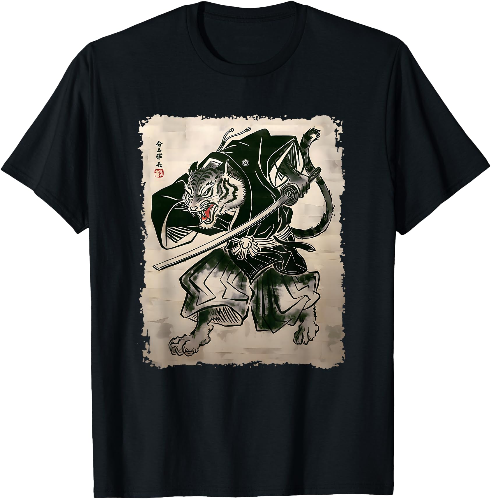 Samurai Tiger Warrior Japanese Art Hoodie - Streetwear Style Men Women - T-Shirt, Sweatshirt, Hoodie