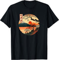 Japanese Red Sunset And Mountain T-Shirt - Fun Novelty Design Men Women - T-Shirt, Sweatshirt, Hoodie