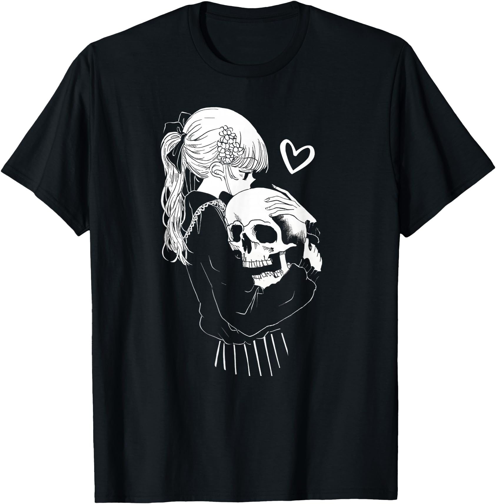 Original Creepy Anime Schoolgirl Cuddles Hoodie - Aesthetic Graphic Unisex - T-Shirt, Sweatshirt, Hoodie