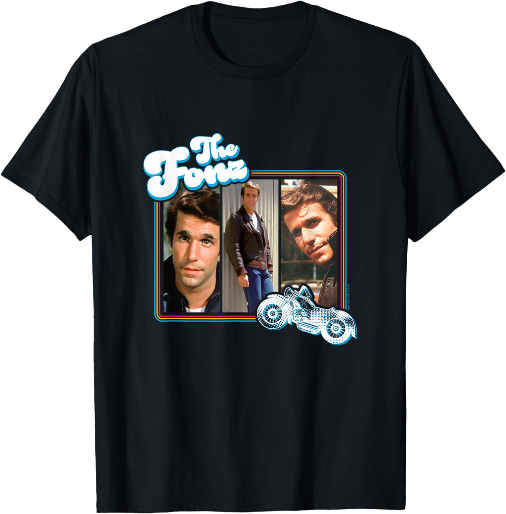 Original Cbs Happy Days Fonz T S Grey T-Shirt - Streetwear Style Unisex - T-Shirt, Sweatshirt, Hoodie