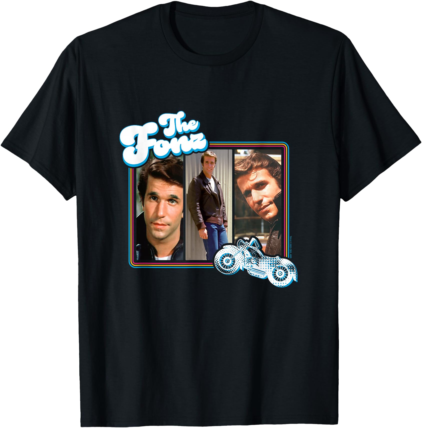 Original Cbs Happy Days Fonz T S Grey T-Shirt - Streetwear Style Unisex - T-Shirt, Sweatshirt, Hoodie