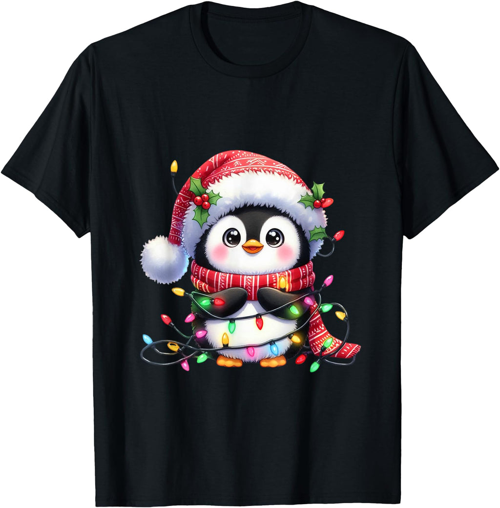 Original Penguin Lights Santa Hat Sweatshirt - Minimalist Print Men Women - T-Shirt, Sweatshirt, Hoodie