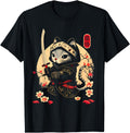 Handcrafted Japanese Samurai Cat Sweatshirt - Custom Art Print Unisex - T-Shirt, Sweatshirt, Hoodie