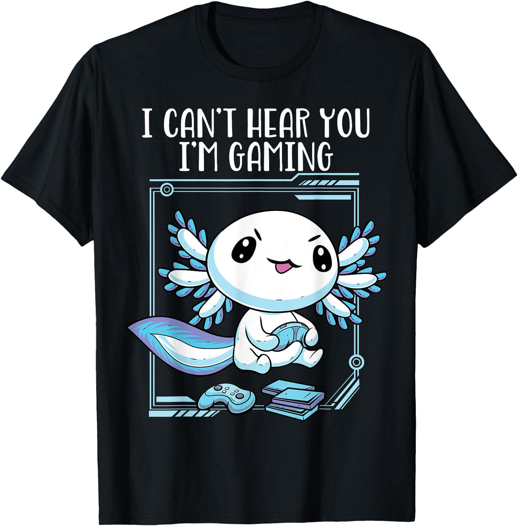 Gamer Axolotl Gamesolotl Fish Gaming Video T-Shirt - Graphic Print Unisex - T-Shirt, Sweatshirt, Hoodie