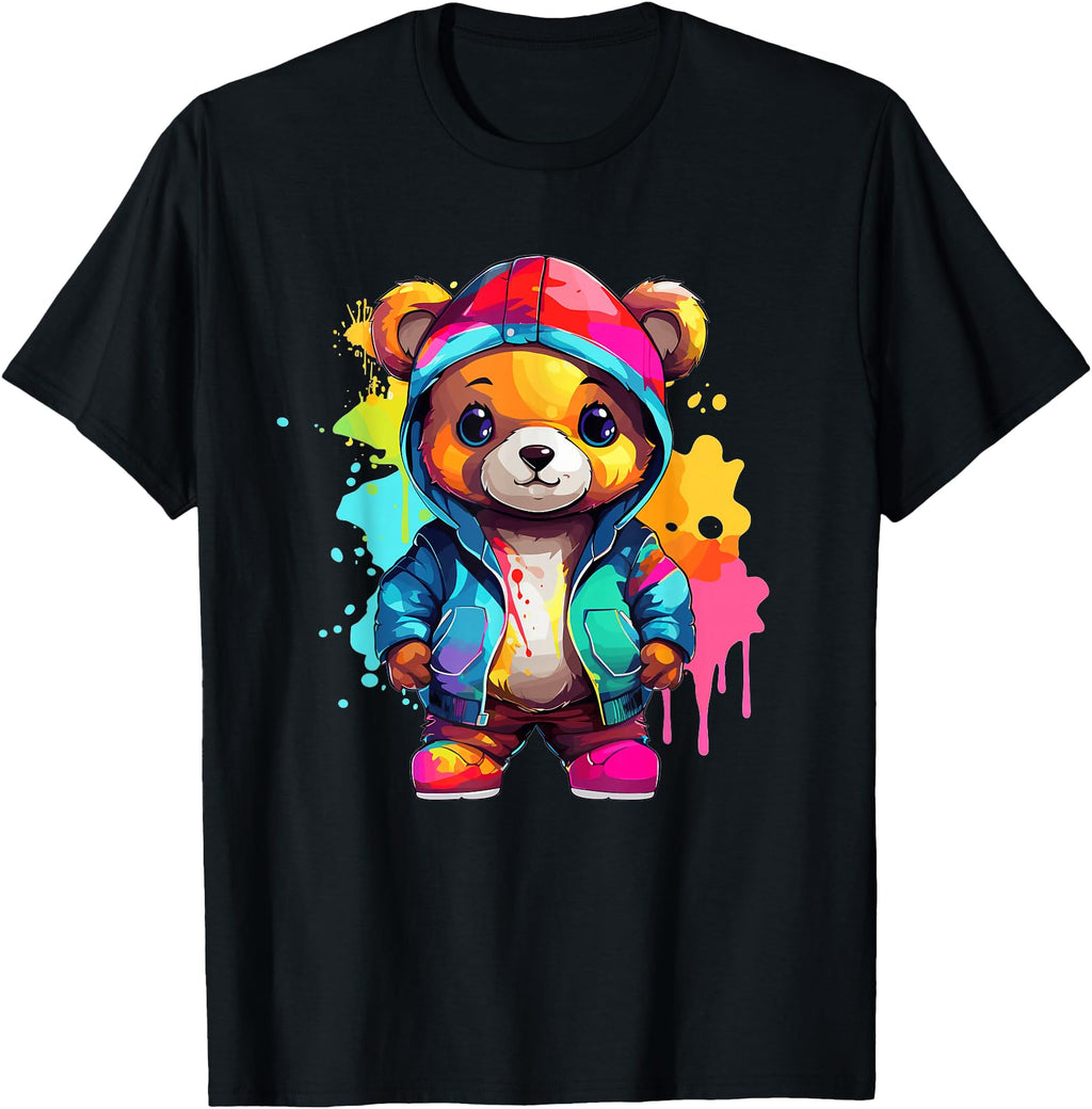 Exclusive Colorful Teddy Bear Rare T-Shirt - Streetwear Style Men Women - T-Shirt, Sweatshirt, Hoodie