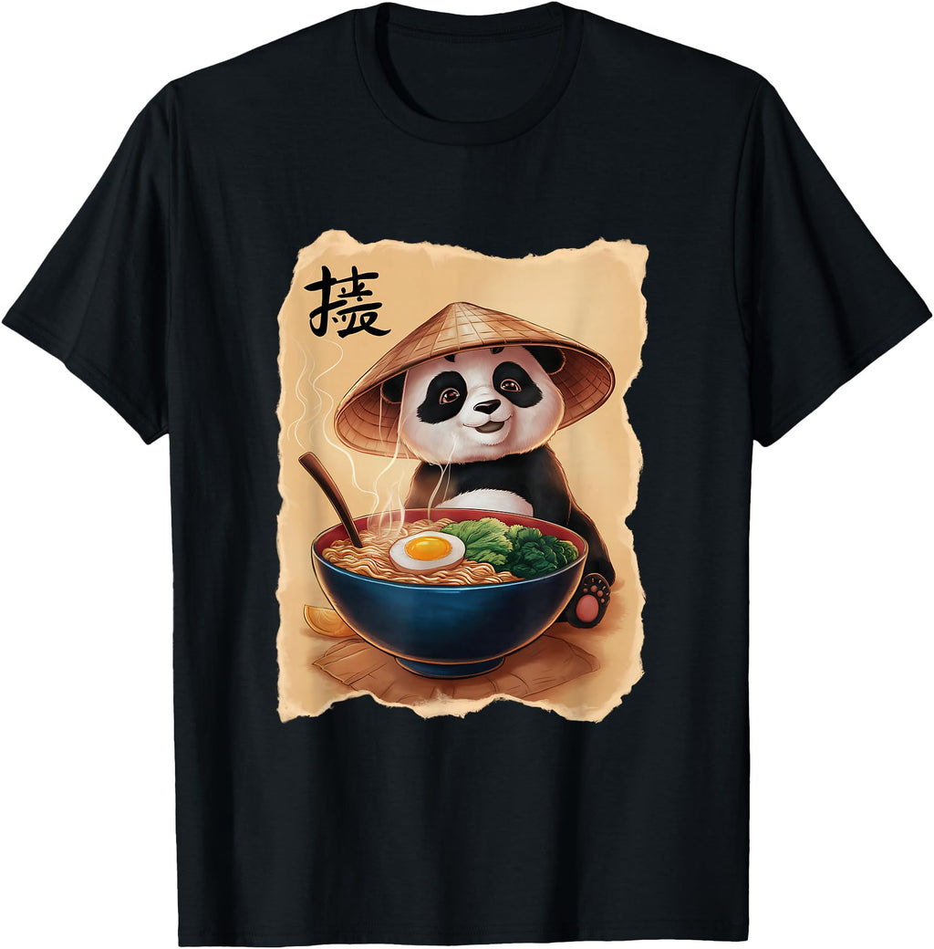 Original Panda Kawaii Eating Ramen Sweatshirt - Unique Graphic Men Women - T-Shirt, Sweatshirt, Hoodie