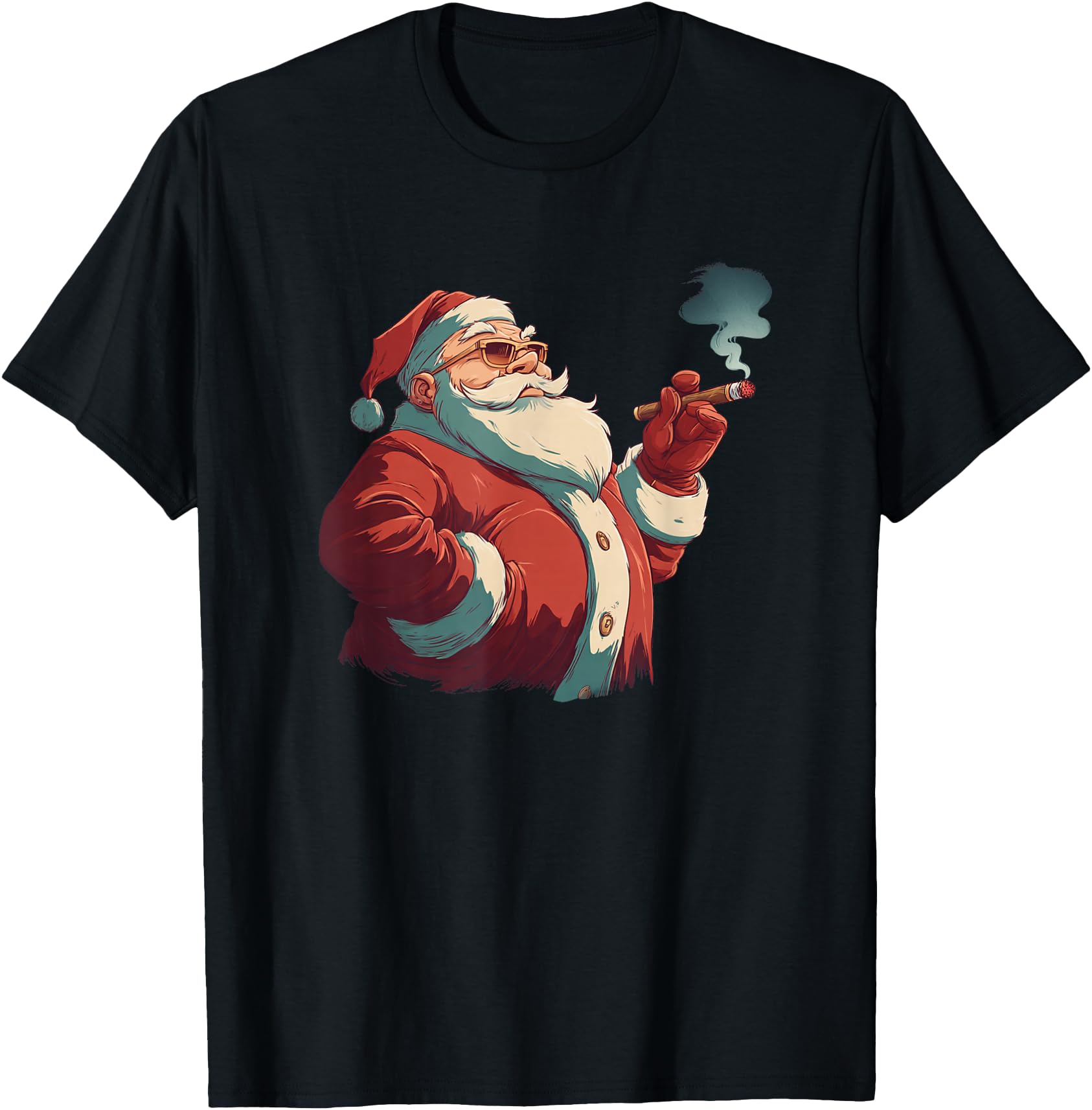 Santa Claus Festive Cigar Costume Hoodie - Custom Art Print for Adults - T-Shirt, Sweatshirt, Hoodie