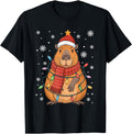 Capybara Santa Hat Lights Sweatshirt - Fun Novelty Design Men Women - T-Shirt, Sweatshirt, Hoodie