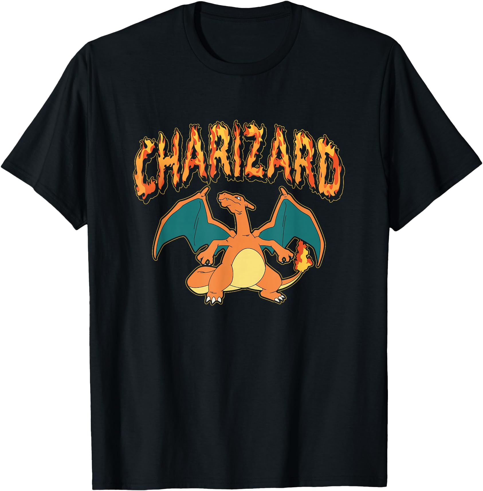 Pok Mon Iconic Charizard Fire Big Hoodie - Fun Novelty Design for Adults - T-Shirt, Sweatshirt, Hoodie