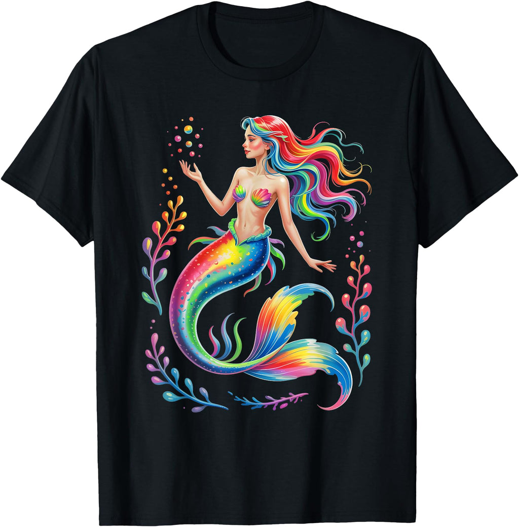 Mermaid Colorful Abstract Painting T-Shirt - Minimalist Print Men Women - T-Shirt, Sweatshirt, Hoodie