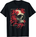 Red Spider Lily Flower Skull Skeleton Hoodie - Minimalist Print Men Women - T-Shirt, Sweatshirt, Hoodie