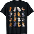 Various Kawaii Cartoon Dogs Dog T-Shirt - Minimalist Print for Adults - T-Shirt, Sweatshirt, Hoodie