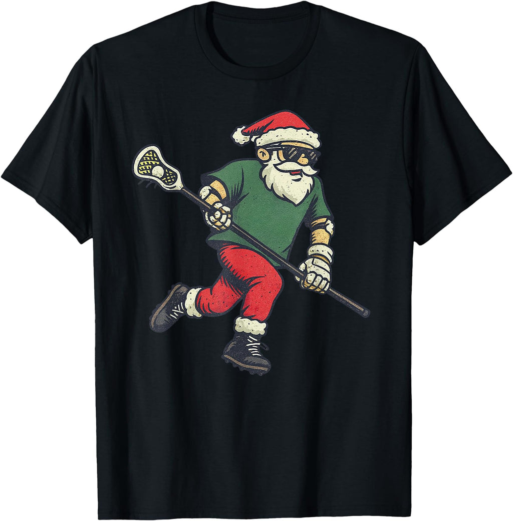 Authentic Lacrosse Santa Lax Player Sweatshirt - Custom Art Print Unisex - T-Shirt, Sweatshirt, Hoodie