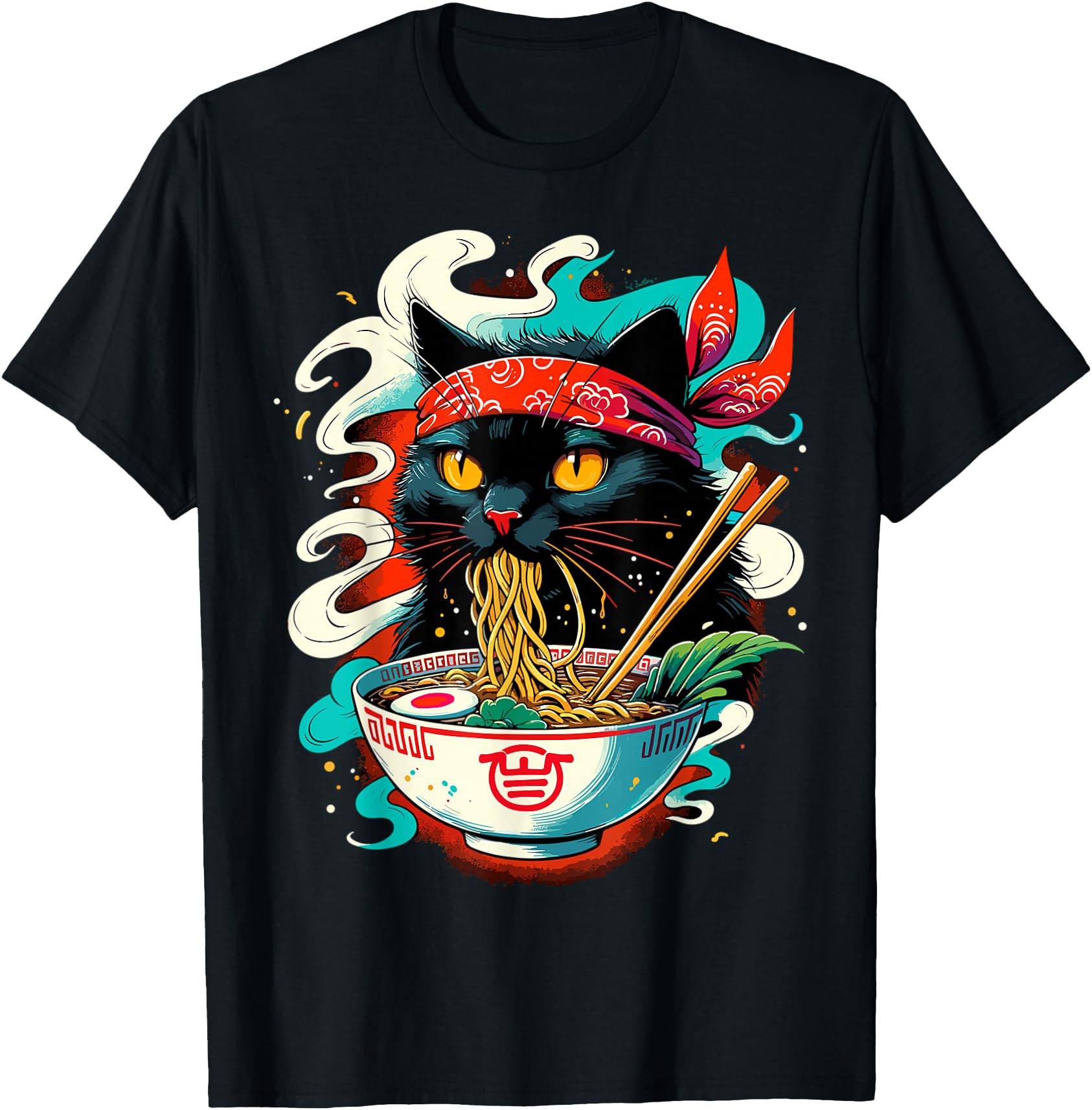 Authentic Cat Ramen Noodle Sweatshirt - Casual Everyday Wear Unisex - T-Shirt, Sweatshirt, Hoodie