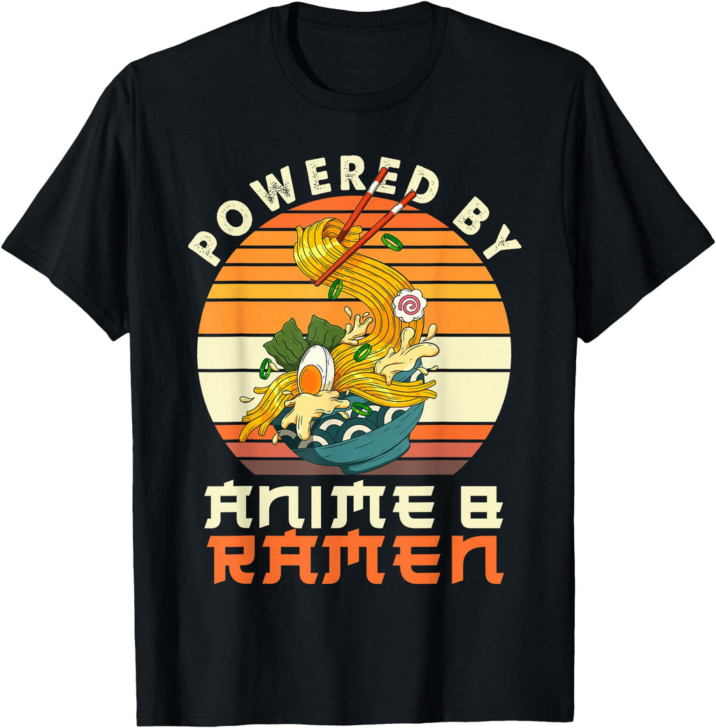 Powered Anime Ramen Japanese Anime Hoodie - Fun Novelty Design Men Women - T-Shirt, Sweatshirt, Hoodie