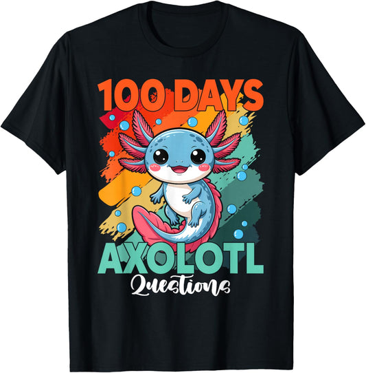 100 Days Axolotl Questions 100Th Day School Hoodie Unique Gift for