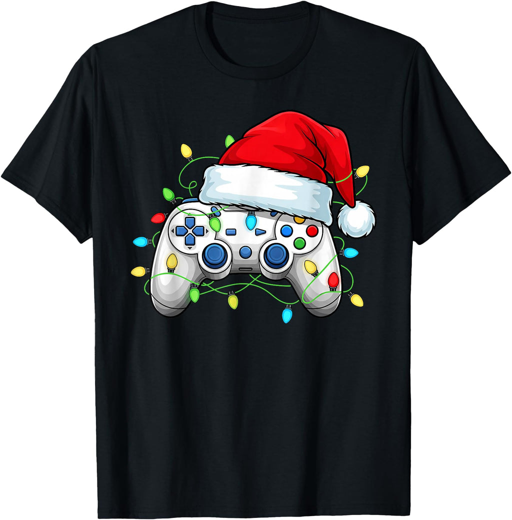Exclusive Video Game Controller Santa T-Shirt - Graphic Print Men Women - T-Shirt, Sweatshirt, Hoodie