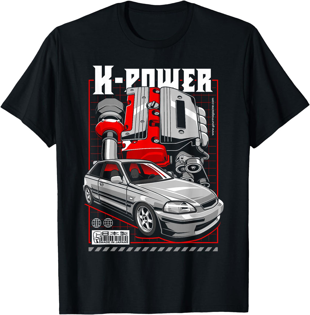 Authentic Civic Ek K Engine Type R T-Shirt - Streetwear Style Unisex - T-Shirt, Sweatshirt, Hoodie