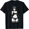 Sexy Waifu Otaku Anime Japanese Black T-Shirt - Custom Art Print Men Women - T-Shirt, Sweatshirt, Hoodie