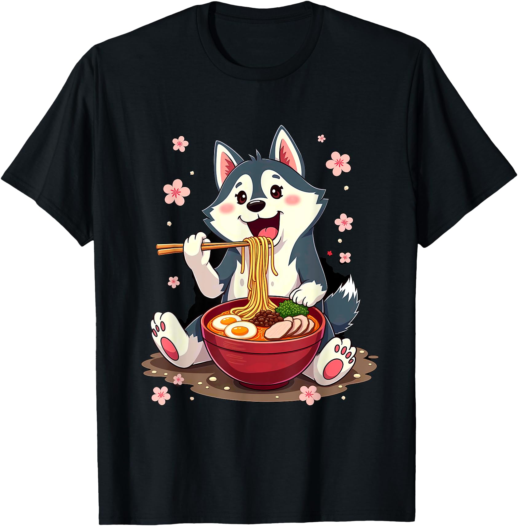 Handcrafted Otaku Husky Dog Sweatshirt - Aesthetic Graphic for Adults - T-Shirt, Sweatshirt, Hoodie