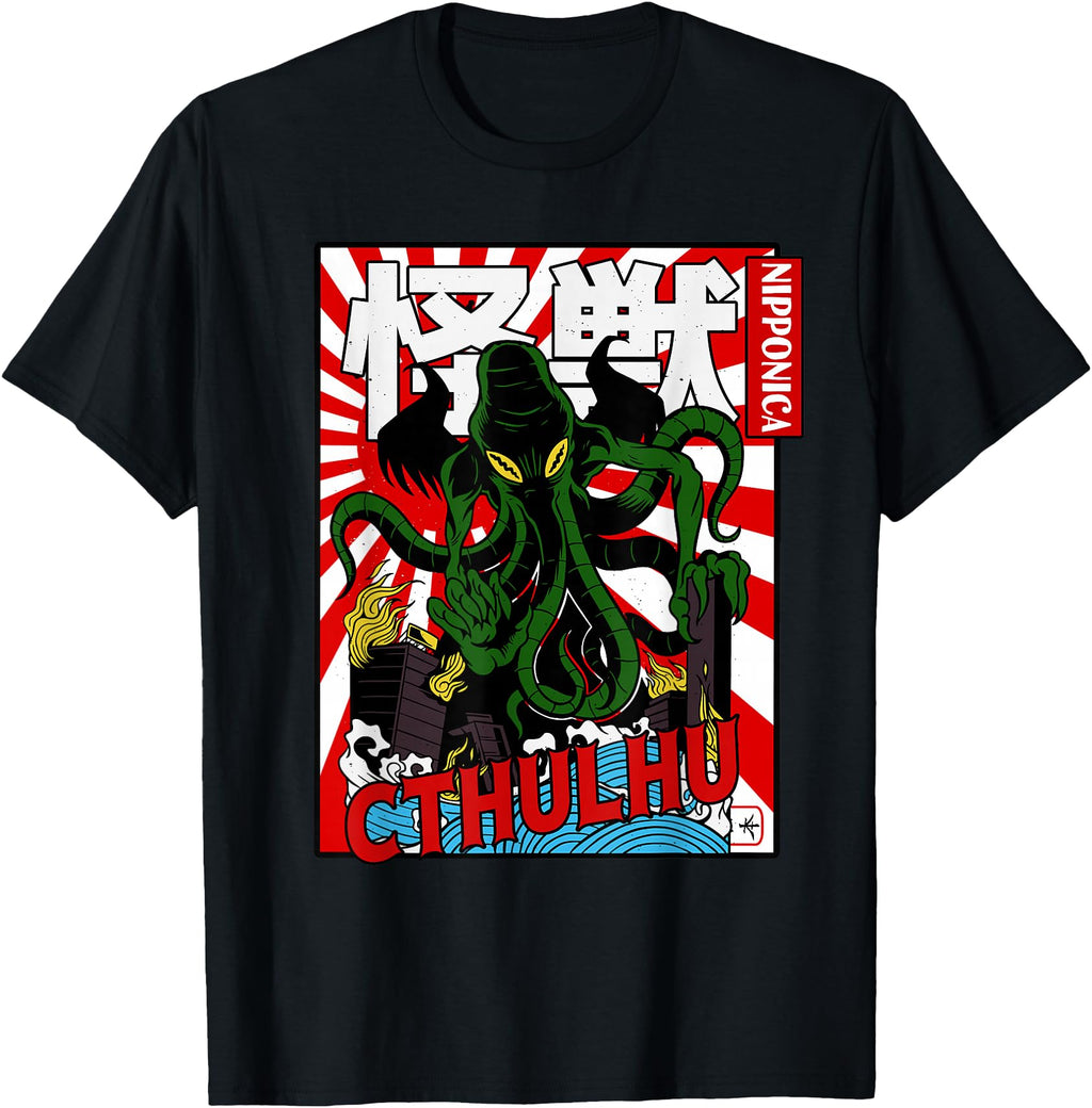 Cthulhu Japanese Anime Monster Attack Sweatshirt - Novelty Apparel Unisex - T-Shirt, Sweatshirt, Hoodie