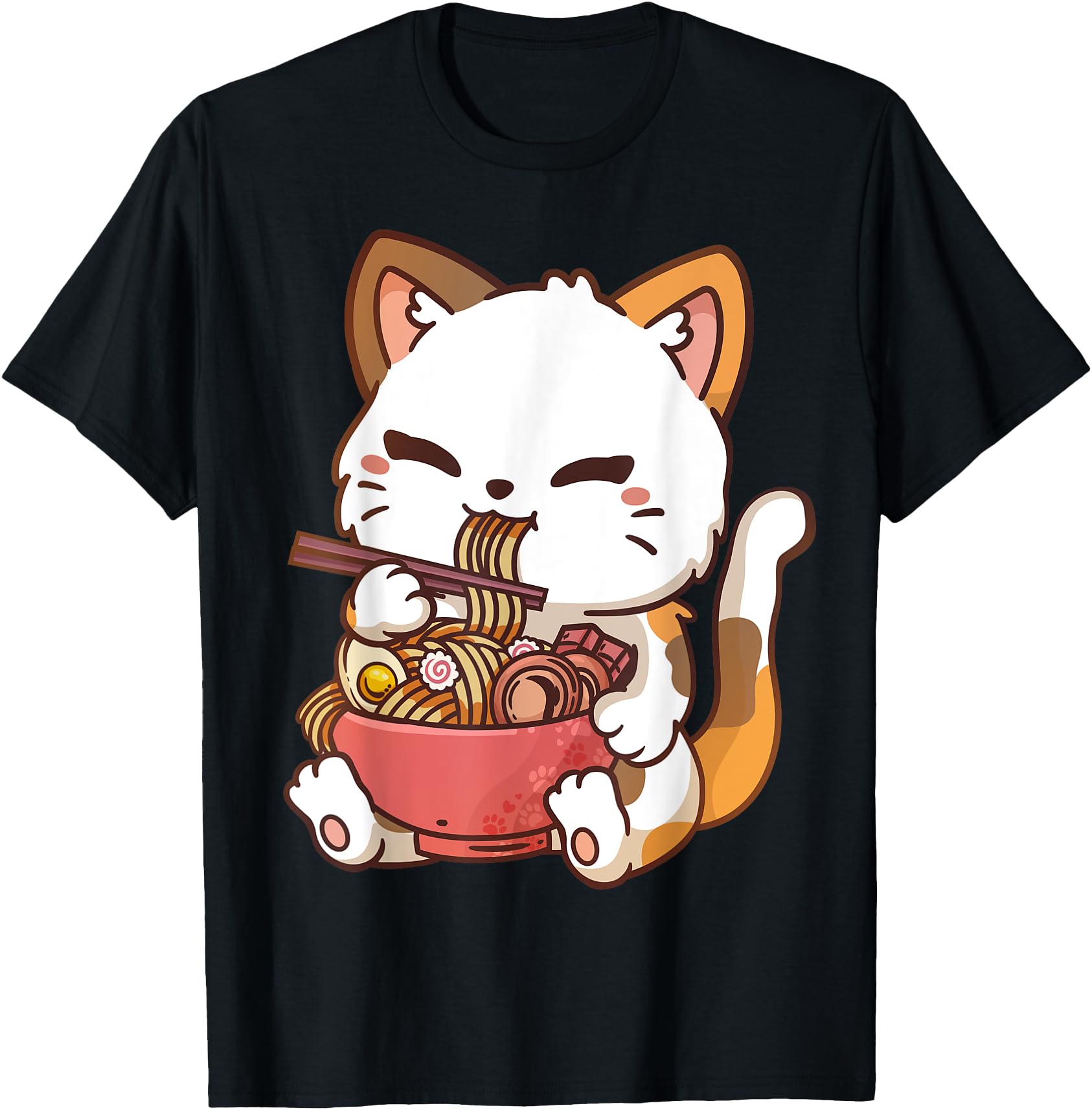 Authentic Ramen Cat Anime Kawaii Sweatshirt - Streetwear Style for Adults - T-Shirt, Sweatshirt, Hoodie