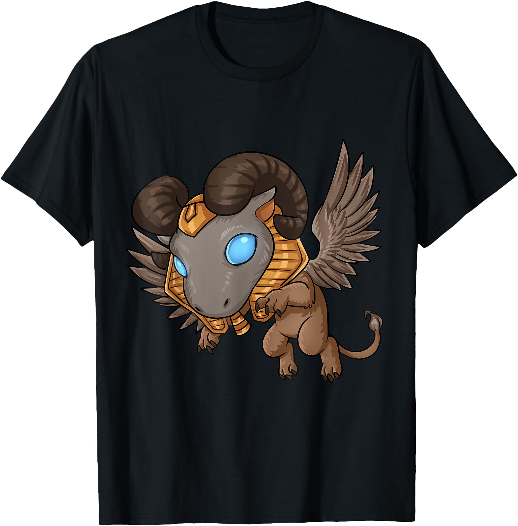 Egyptian Creature Flying Sphinx Chibi T-Shirt - Unique Graphic Men Women - T-Shirt, Sweatshirt, Hoodie