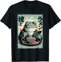 Authentic Grumpy Frog Eating Ramen Frog Hoodie - Aesthetic Graphic Unisex - T-Shirt, Sweatshirt, Hoodie