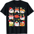 Kawaii Sushi Santa Hat Lights Japanese Hoodie - Unique Graphic Men Women - T-Shirt, Sweatshirt, Hoodie