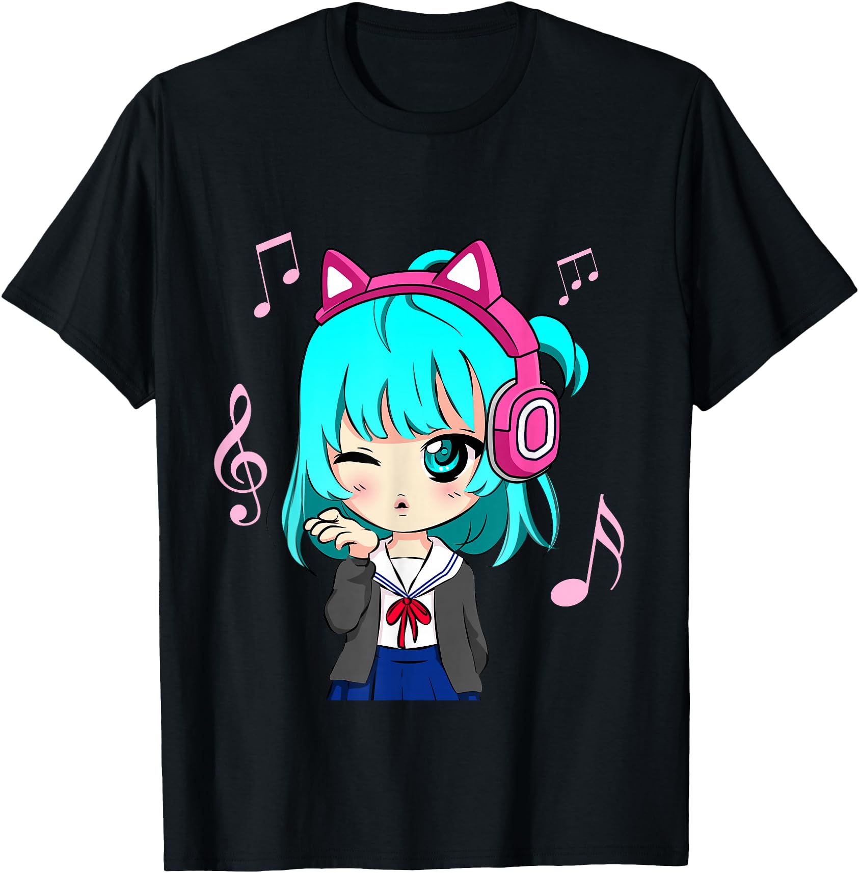 Music And Anime Kawaii Otaku Teen Anime Hoodie - Novelty Apparel Unisex - T-Shirt, Sweatshirt, Hoodie
