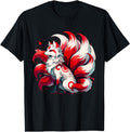 Handcrafted Japanese Anime Fox Kitsune T-Shirt - Aesthetic Graphic Unisex - T-Shirt, Sweatshirt, Hoodie