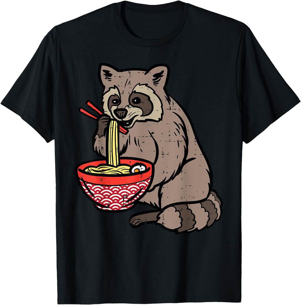 Exclusive Raccoon Ramen Kawaii Hoodie - Fun Novelty Design for Adults - T-Shirt, Sweatshirt, Hoodie