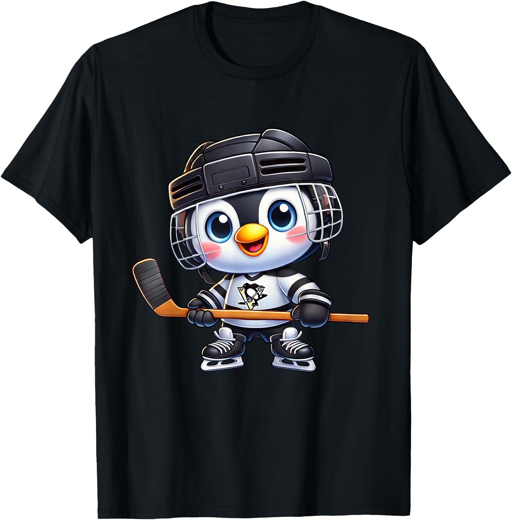 Original Cartoon Penguin Hockey Player T-Shirt - Streetwear Style Unisex - T-Shirt, Sweatshirt, Hoodie