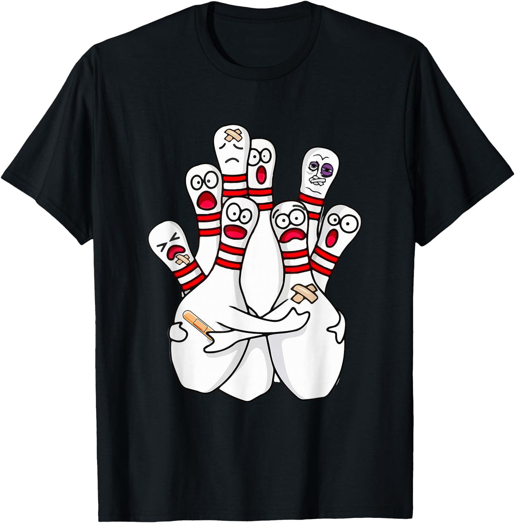 Cartoon Bowling Scared Bowling Pins Hoodie - Streetwear Style Men Women - T-Shirt, Sweatshirt, Hoodie