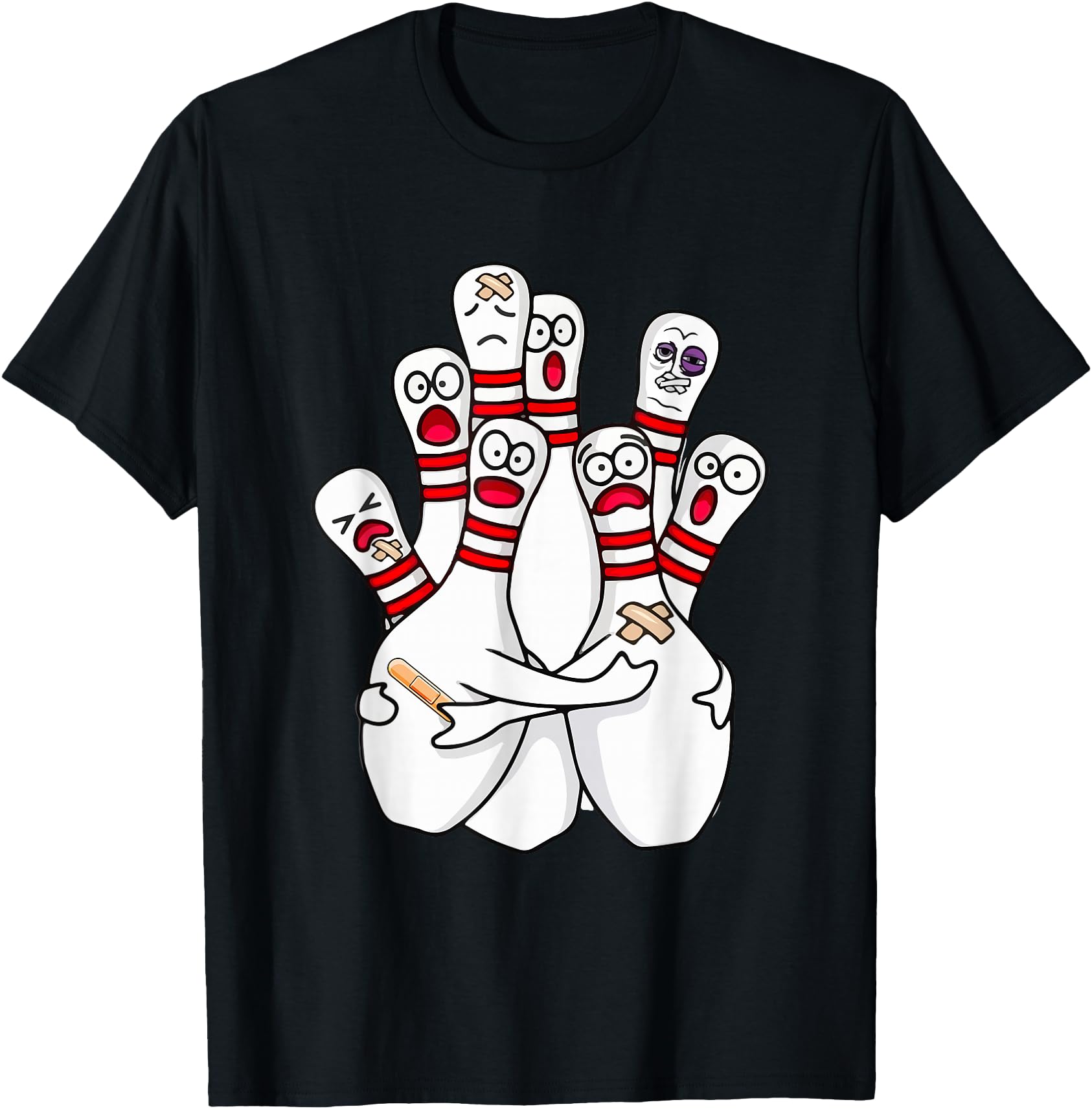 Cartoon Bowling Scared Bowling Pins Hoodie - Streetwear Style Men Women - T-Shirt, Sweatshirt, Hoodie