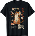Handcrafted Sushi Cat Japanese Kawaii T-Shirt - Custom Art Print Unisex - T-Shirt, Sweatshirt, Hoodie