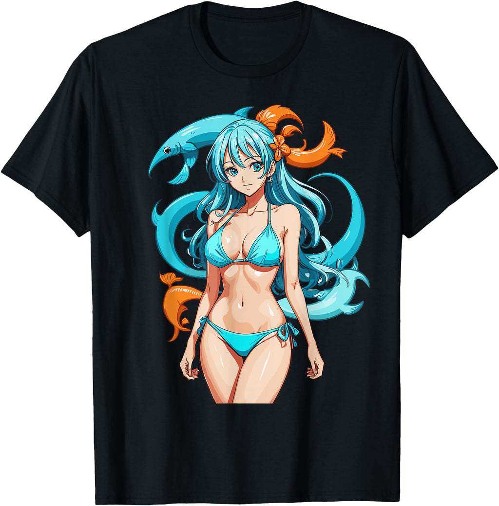 Original Sexy Waifu Beach Anime T-Shirt - Unique Graphic for Adults - T-Shirt, Sweatshirt, Hoodie
