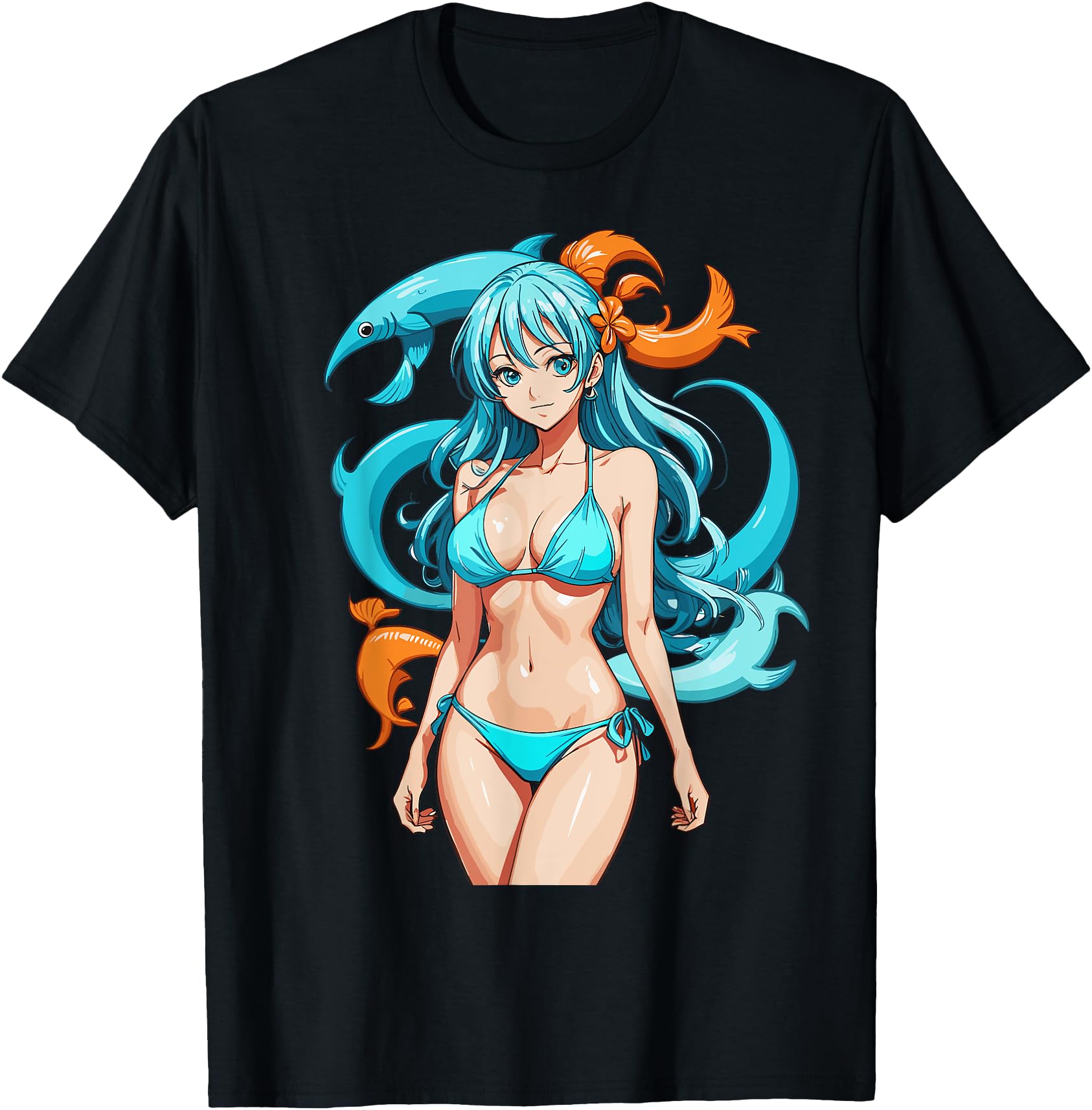 Original Sexy Waifu Beach Anime T-Shirt - Unique Graphic for Adults - T-Shirt, Sweatshirt, Hoodie