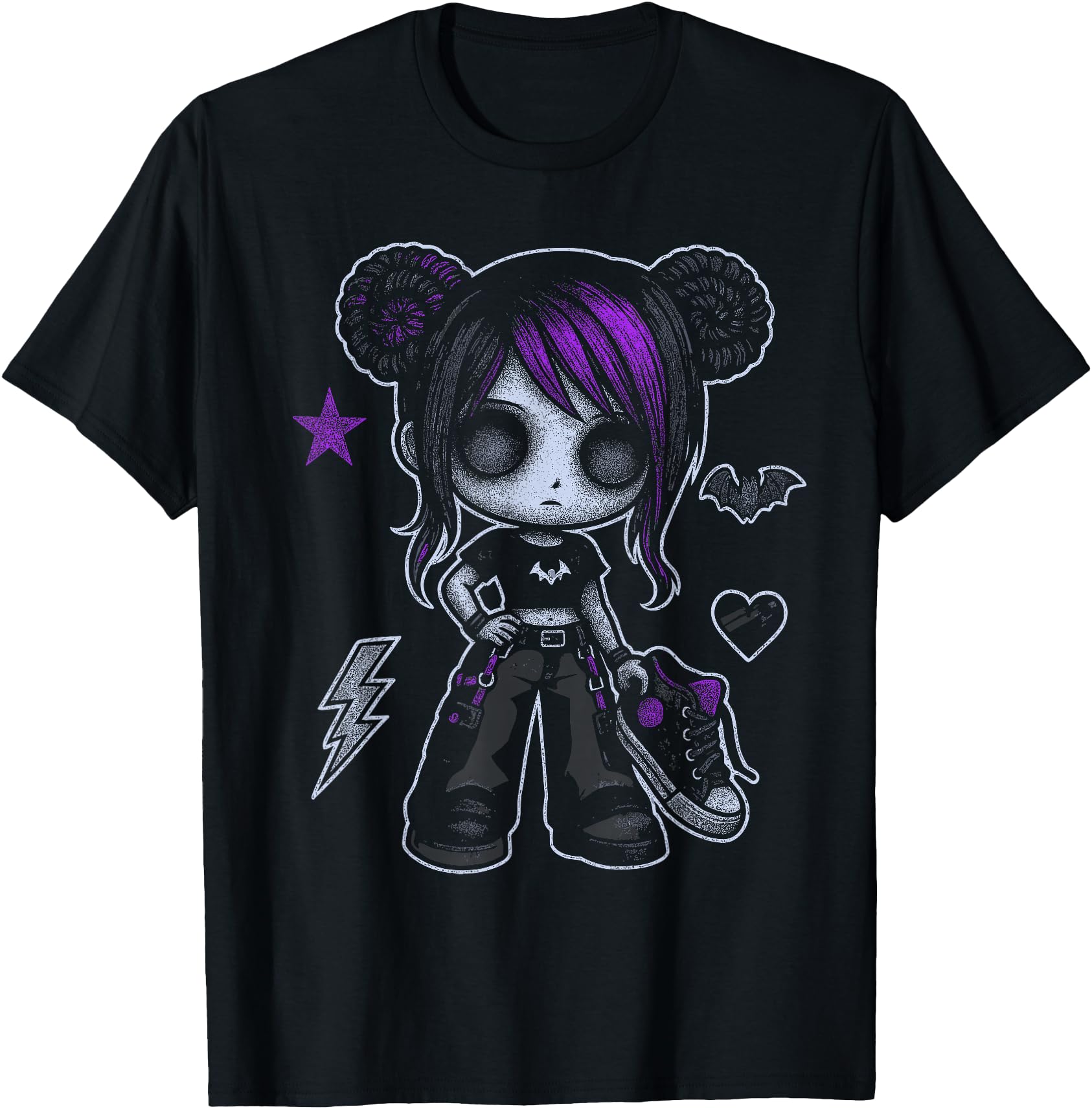 Handcrafted Emo Purple Highlights And Hoodie - Casual Everyday Wear Unisex - T-Shirt, Sweatshirt, Hoodie