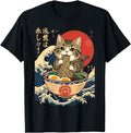 Original Cat Eating Ramen Noodles Kawaii Hoodie - Minimalist Print Unisex - T-Shirt, Sweatshirt, Hoodie