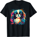 Watercolour Colourful Japanese Chin Dogs Hoodie - Custom Art Print Unisex - T-Shirt, Sweatshirt, Hoodie
