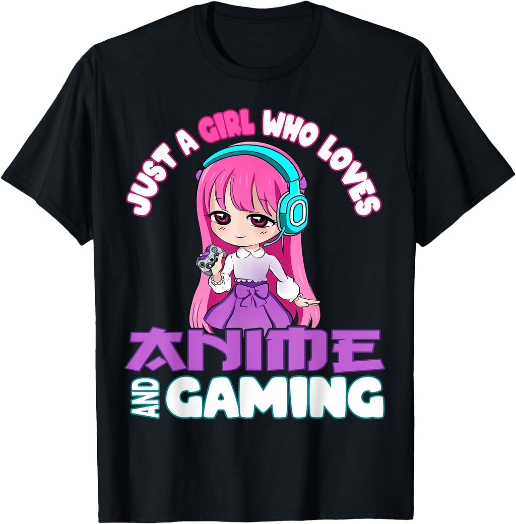 Just Who Loves Anime And Gaming Chibi T-Shirt - Graphic Print Men Women - T-Shirt, Sweatshirt, Hoodie