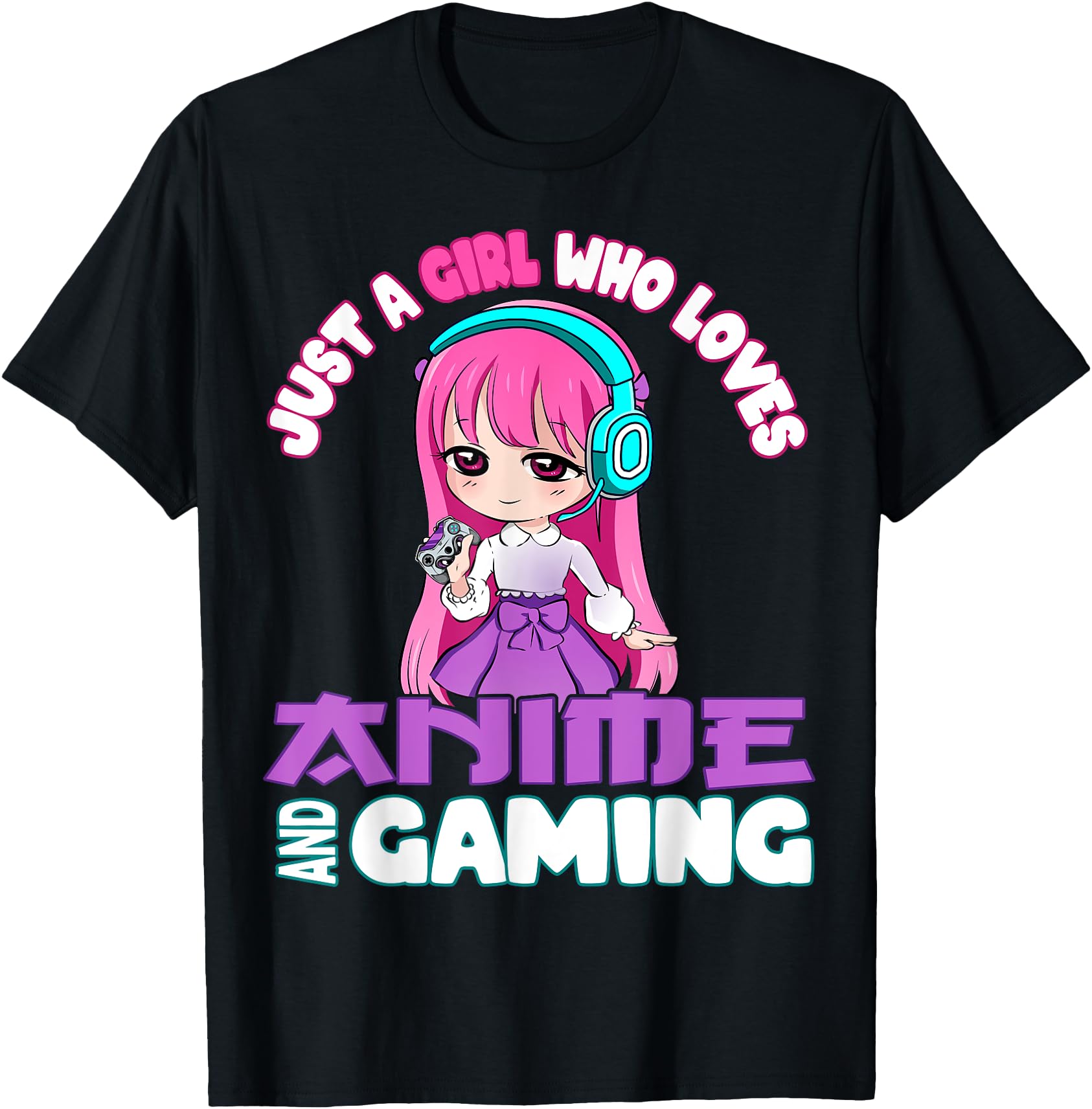 Just Who Loves Anime And Gaming Chibi T-Shirt - Graphic Print Men Women - T-Shirt, Sweatshirt, Hoodie