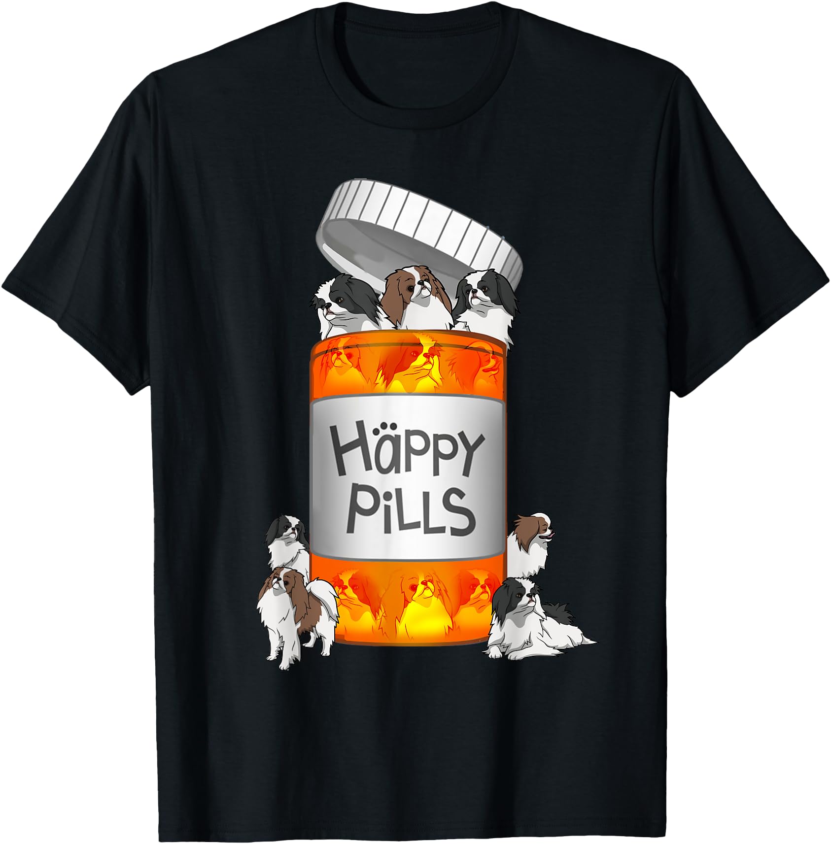 Japanese Chin Happy Pills T Artist T-Shirt - Aesthetic Graphic Men Women - T-Shirt, Sweatshirt, Hoodie