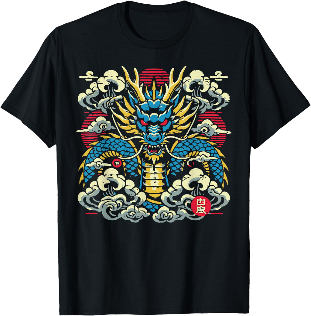 Handcrafted Japanese Dragon Face Sweatshirt - Minimalist Print Unisex - T-Shirt, Sweatshirt, Hoodie