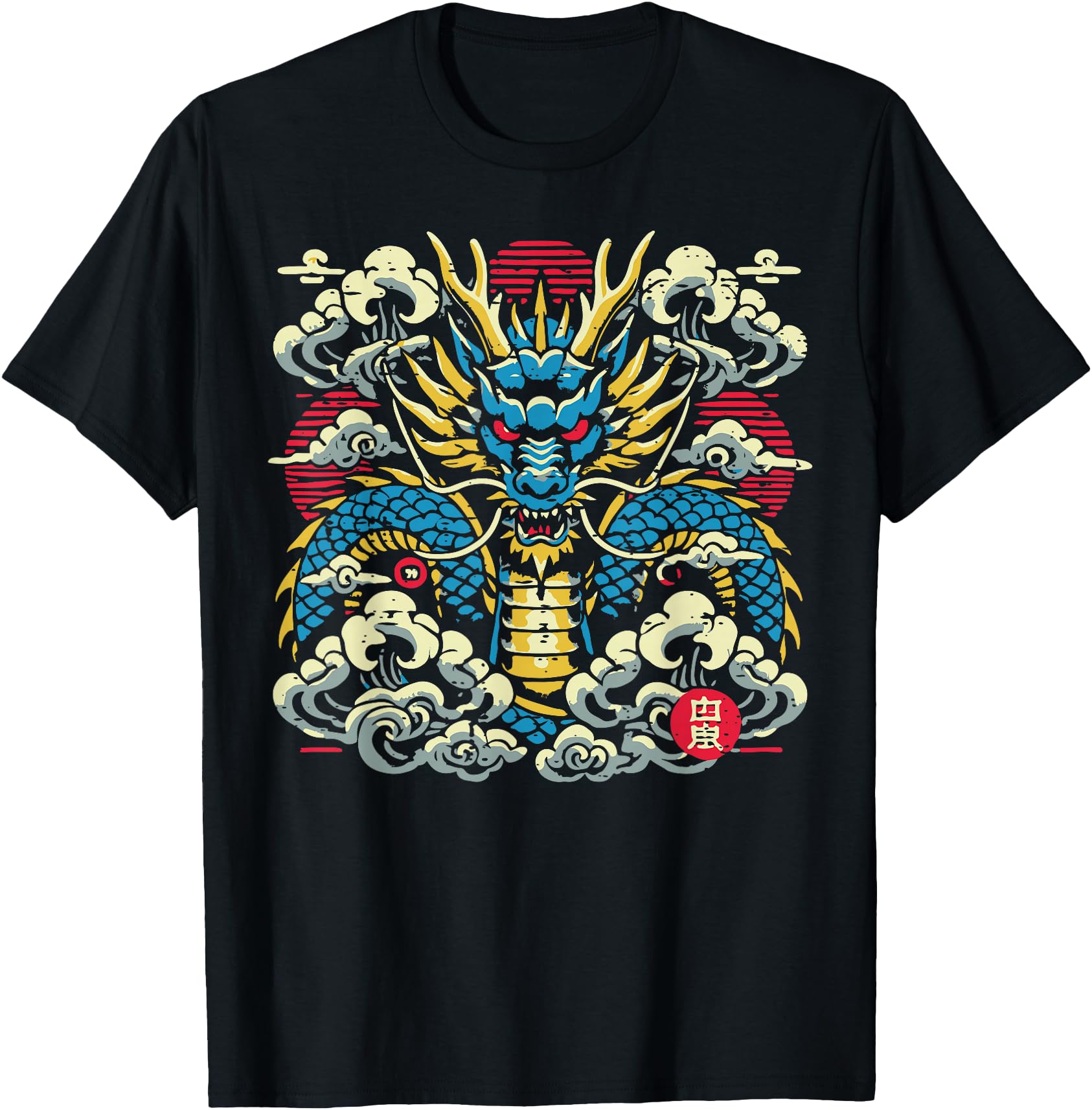 Handcrafted Japanese Dragon Face Sweatshirt - Minimalist Print Unisex - T-Shirt, Sweatshirt, Hoodie