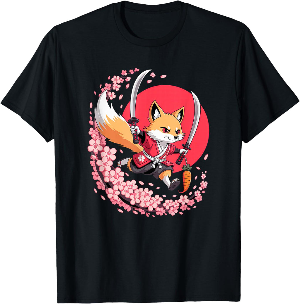 Exclusive Kawaii Samurai Fox Swords Sweatshirt - Novelty Apparel Unisex - T-Shirt, Sweatshirt, Hoodie