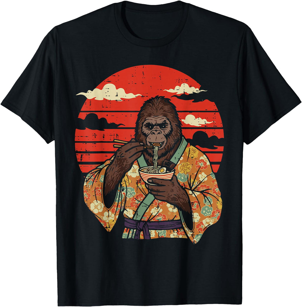 Handcrafted Bigfoot Kimono Ramen Hoodie - Casual Everyday Wear for Adults - T-Shirt, Sweatshirt, Hoodie